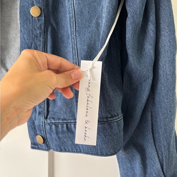 NEW YOUNG FABULOUS & BROKE Dayla
Collarless Denim Jacket medium indigo 563tn - Picture 3 of 6